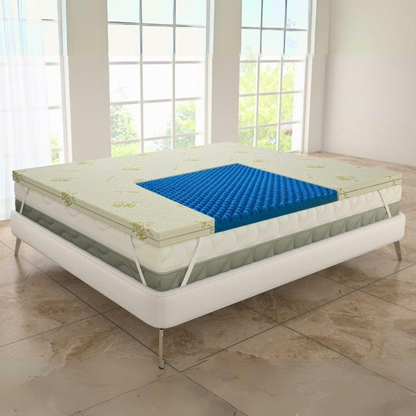 Topper Sfoderabile in Memory Foam da 5 cm, Prodotto Italiano Antiacaro e Anallergico, Correttore per Materassi Vecchi o Scomodi