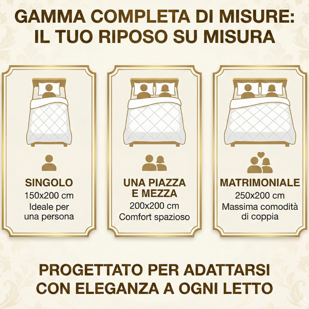 Piumino 4 Stagioni, Composto da 2 Piumini 100gr/mq e 220gr/mq, Set Letto Leggero da 100gr, per la Mezza Stagione da 220gr, e Invernale Combinandoli da 320gr