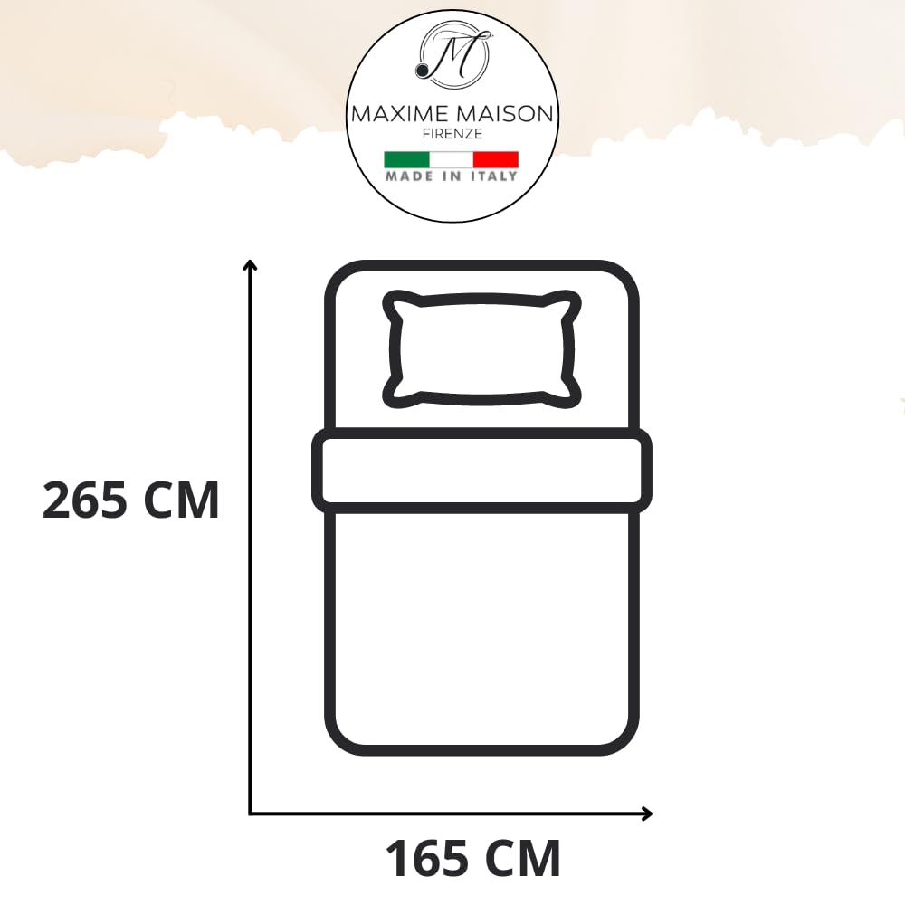 MAXIME MAISON - Copriletto Singolo Primaverile Estivo (100 gr/mq) Trapuntino Estivo Singolo, Trapunta Letto Singolo Leggera, Trapuntino Singolo Mezza Stagione in Raso di Cotone Satin, Made in Italy