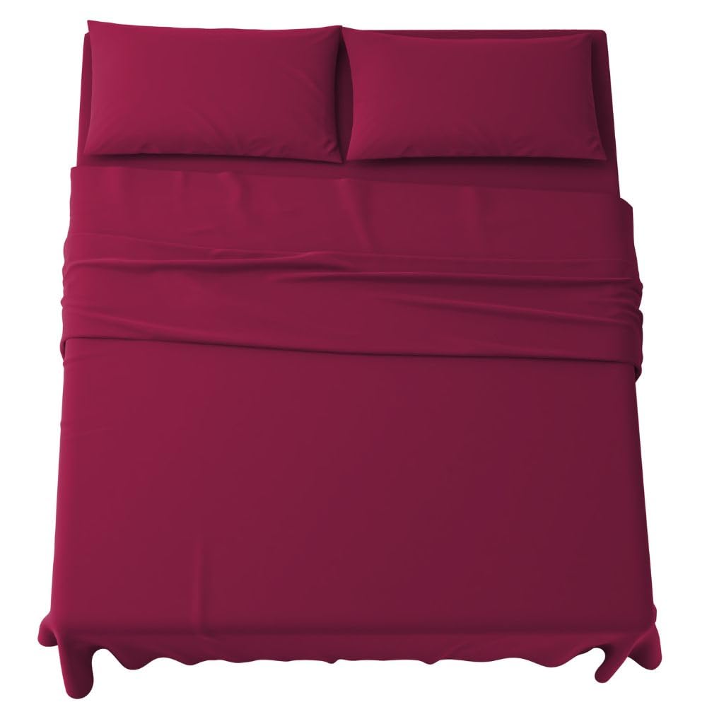 Set Completo Lenzuola in Microfibra, con Federe, Completo Letto, Made in Italy