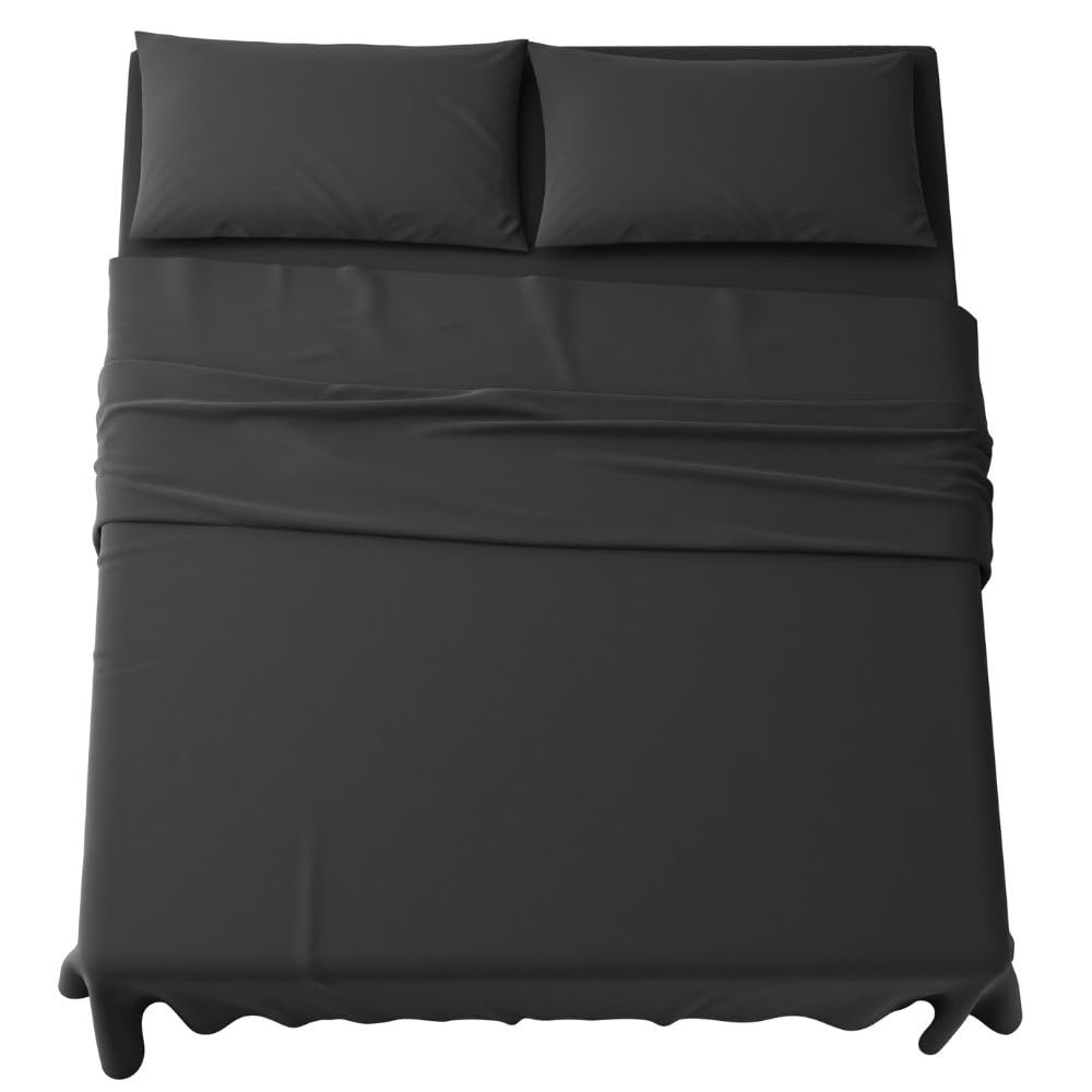 Set Completo Lenzuola in Microfibra, con Federe, Completo Letto, Made in Italy