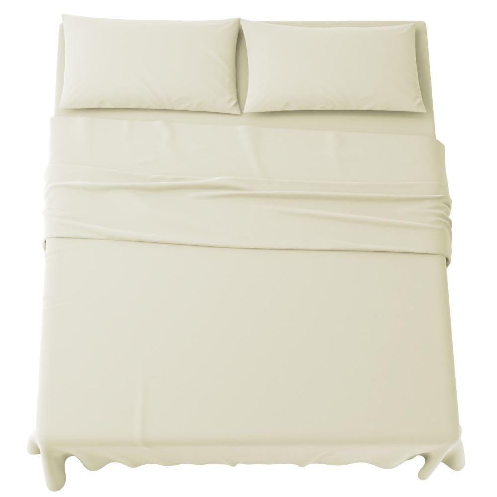 Set Completo Lenzuola in Microfibra, con Federe, Completo Letto, Made in Italy