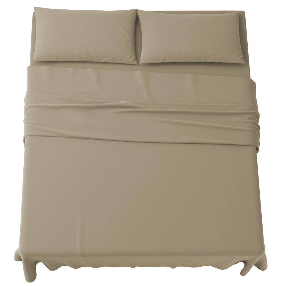 Set Completo Lenzuola in Microfibra, con Federe, Completo Letto, Made in Italy