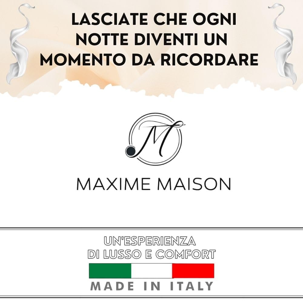 MAXIME MAISON Firenze - Set Lenzuola Letto Singolo Cotone 100% Completo con Federe Cuscini Stampate, Made in Italy Anallergico e Antiacaro (Motivo Ambra)