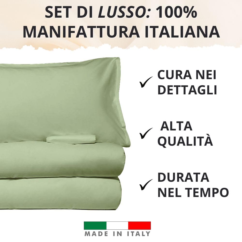 Set Completo Lenzuola in Microfibra, con Federe, Completo Letto, Made in Italy