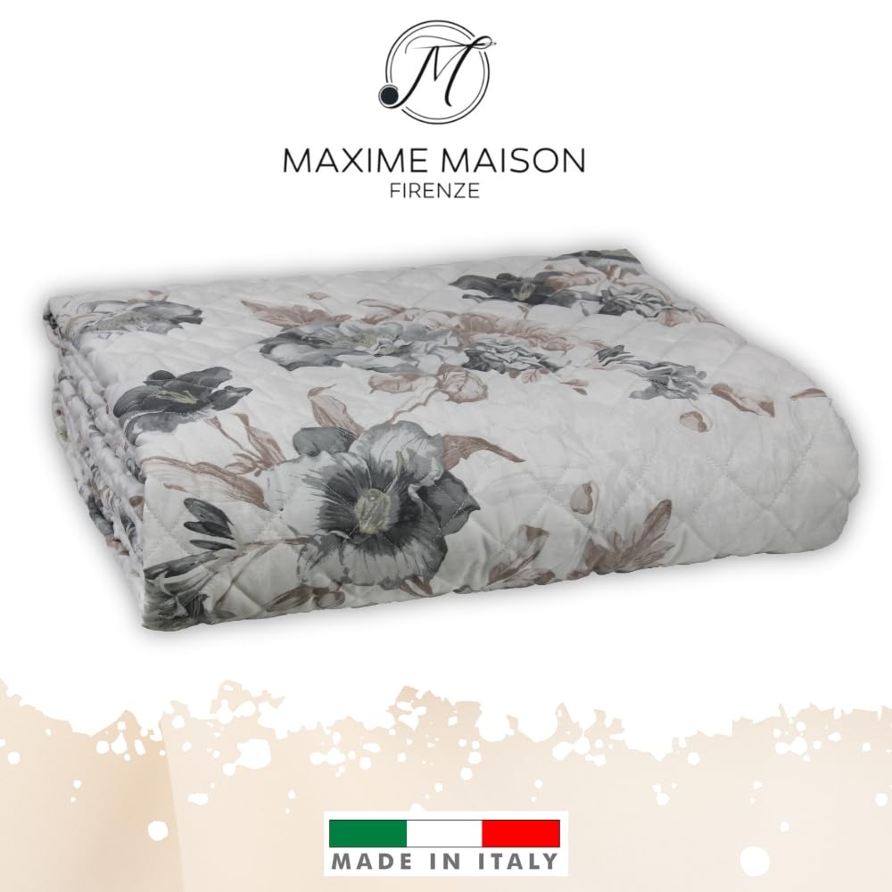 MAXIME MAISON - Copriletto Singolo Primaverile Estivo (100 gr/mq) Trapuntino Estivo Singolo, Trapunta Letto Singolo Leggera, Trapuntino Singolo Mezza Stagione in Raso di Cotone Satin, Made in Italy