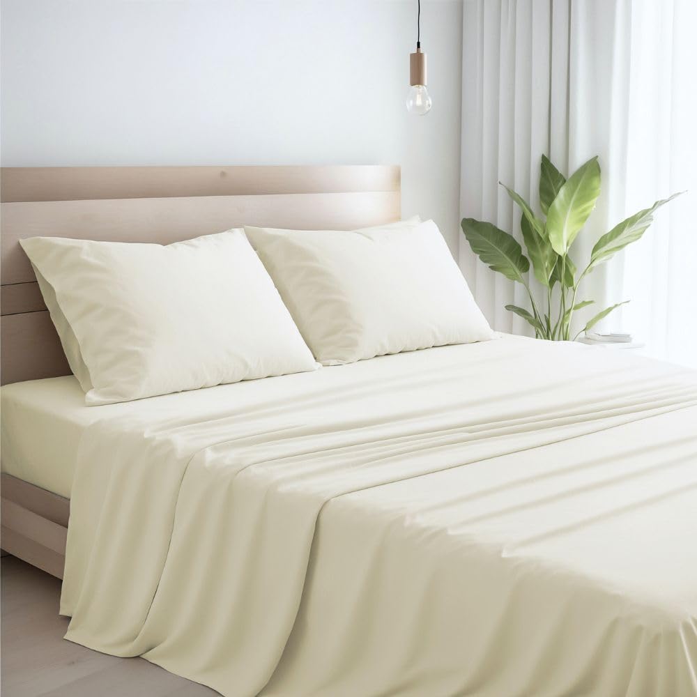 Lenzuola Percalle Made in Italy, Completo Letto Realizzato in Cotone Pregiato a Trama Fitta, Biancheria da Letto Certificata Oeko Tex Standard 100
