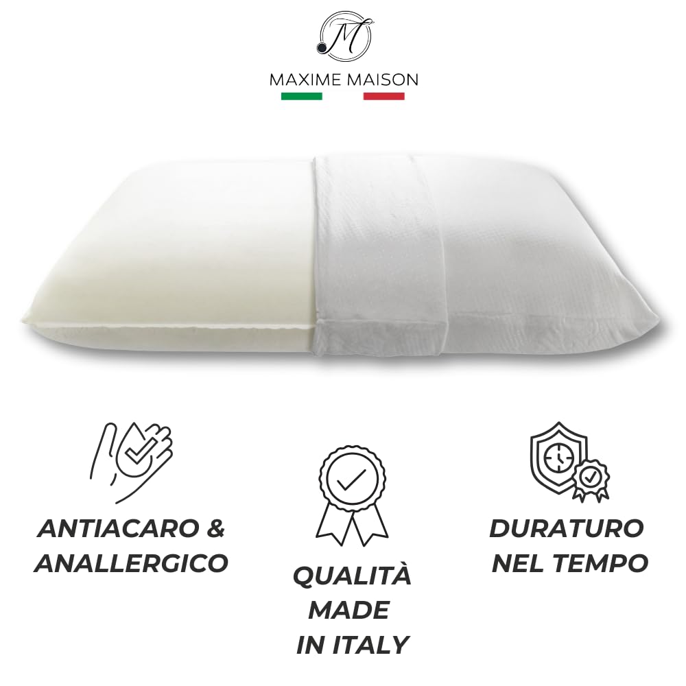 Coppia Cuscino Memory Foam Ortopedico (Altezza 11) Made in Italy