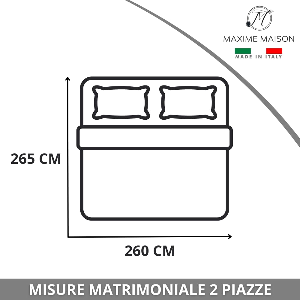 Trapunta Invernale in Raso Jacquard, Piumone Matrimoniale Invernale (300gr/mq)