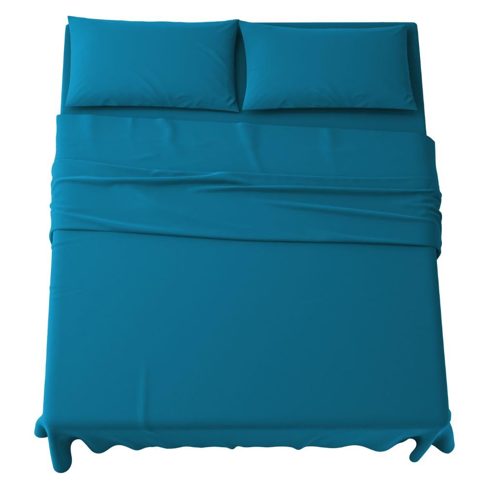 Set Completo Lenzuola in Microfibra, con Federe, Completo Letto, Made in Italy