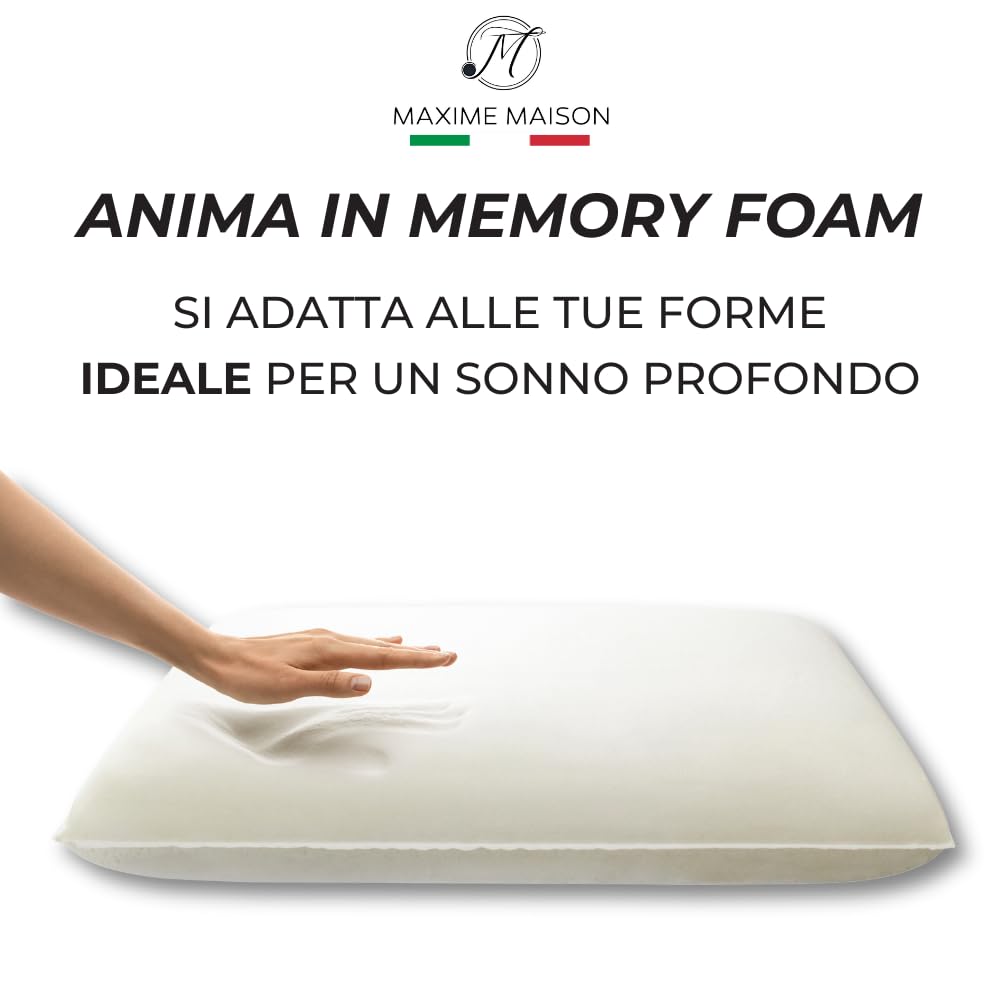 Coppia Cuscino Memory Foam Ortopedico (Altezza 11) Made in Italy