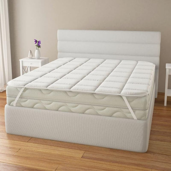 Topper Trapuntato con Elastici per Fissaggio - Imbottitura 700gr/mq Morbido, Protegge il Materasso dall'Usura e Migliora la Qualità del Sonno