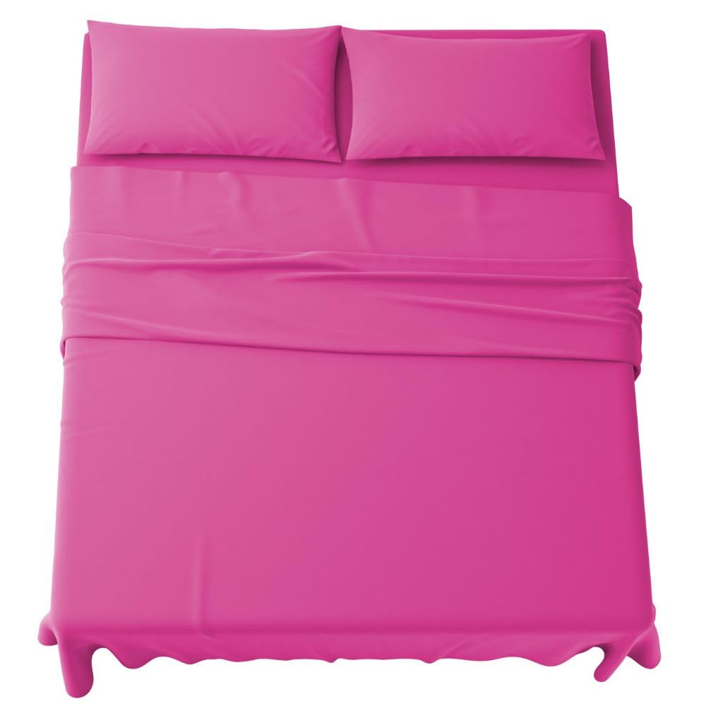 Set Completo Lenzuola in Microfibra, con Federe, Completo Letto, Made in Italy