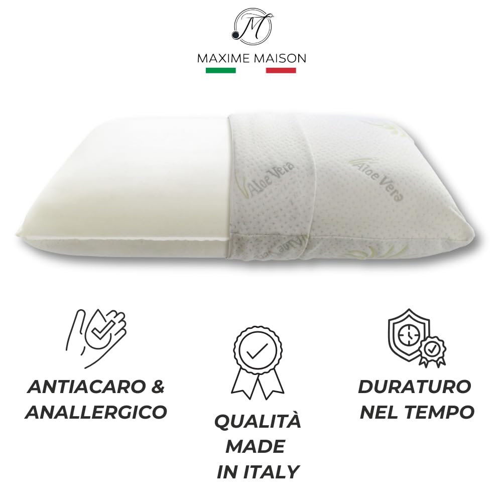Coppia Cuscino Memory Foam Ortopedico (Altezza 11) Made in Italy