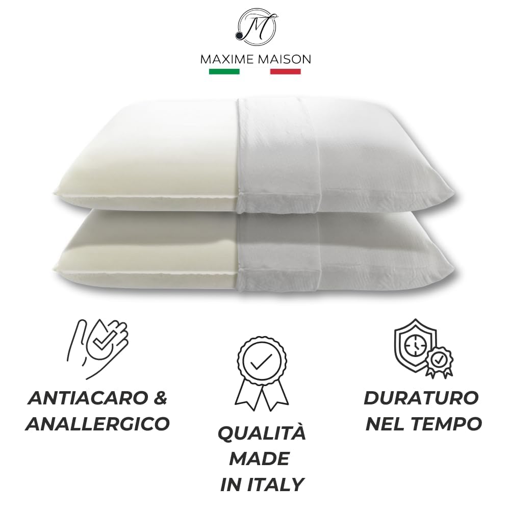 Coppia Cuscino Memory Foam Ortopedico (Altezza 11) Made in Italy