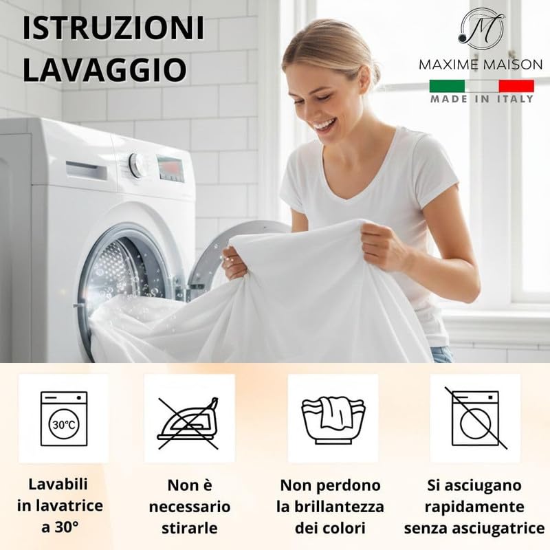MAXIME MAISON - Set Lenzuola Letto Singolo 3 Pezzi, Completo Letto SIngolo in Microfibra Made in Italy, Biancheria da Letto 1 Lenzuolo con Angoli, 1 Lenzuolo Sopra, 1 Federa