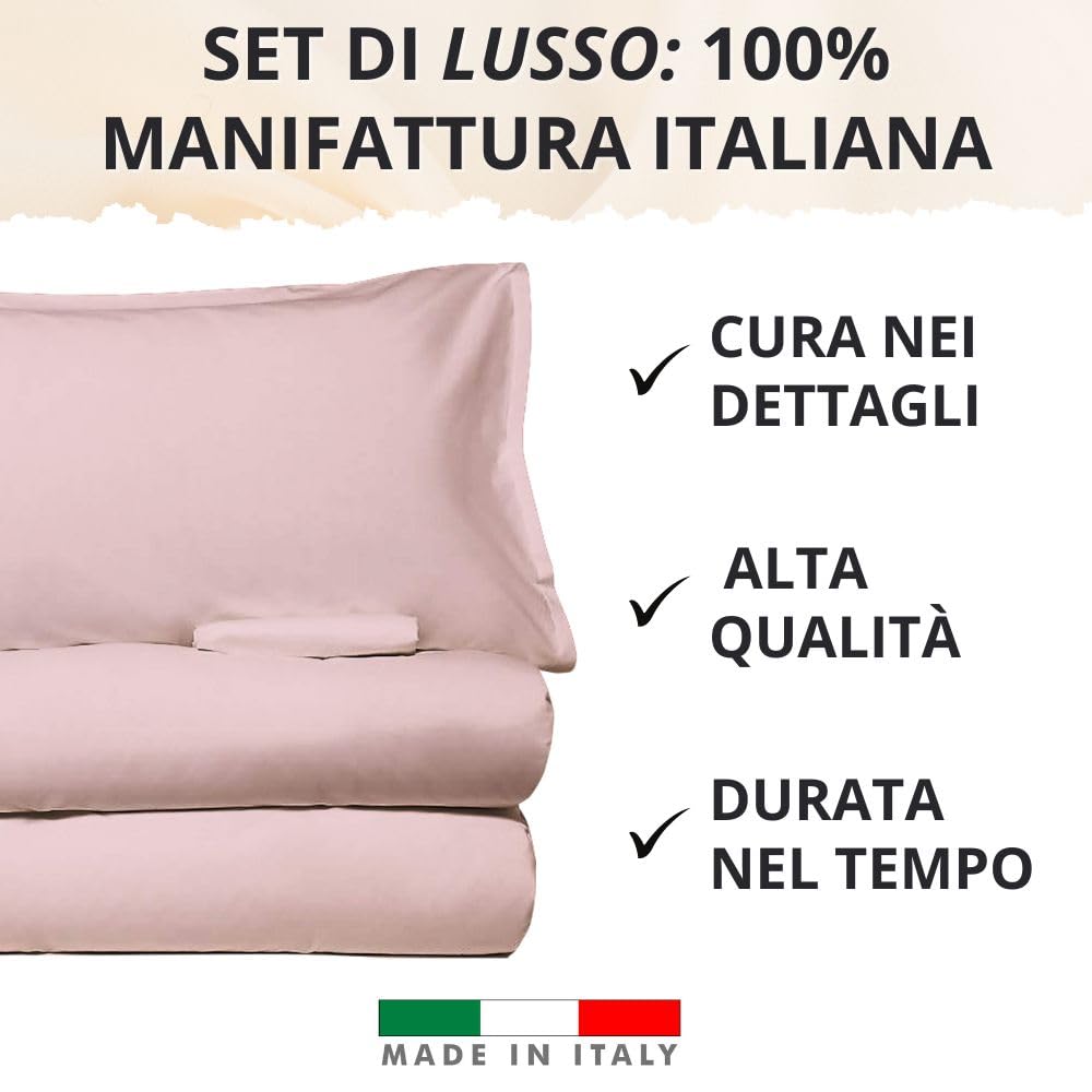Set Completo Lenzuola in Microfibra, con Federe, Completo Letto, Made in Italy
