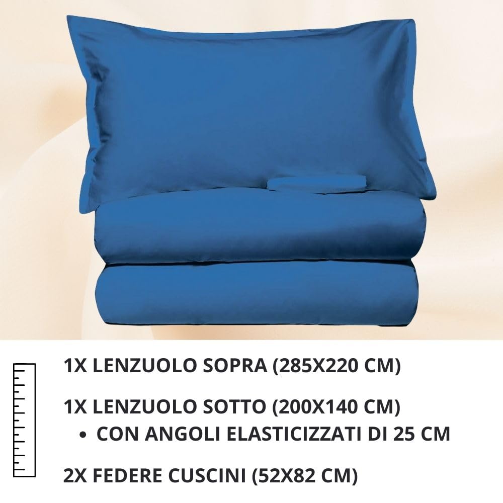 MAXIME MAISON - Set Lenzuola Letto Singolo 3 Pezzi, Completo Letto SIngolo in Microfibra Made in Italy, Biancheria da Letto 1 Lenzuolo con Angoli, 1 Lenzuolo Sopra, 1 Federa