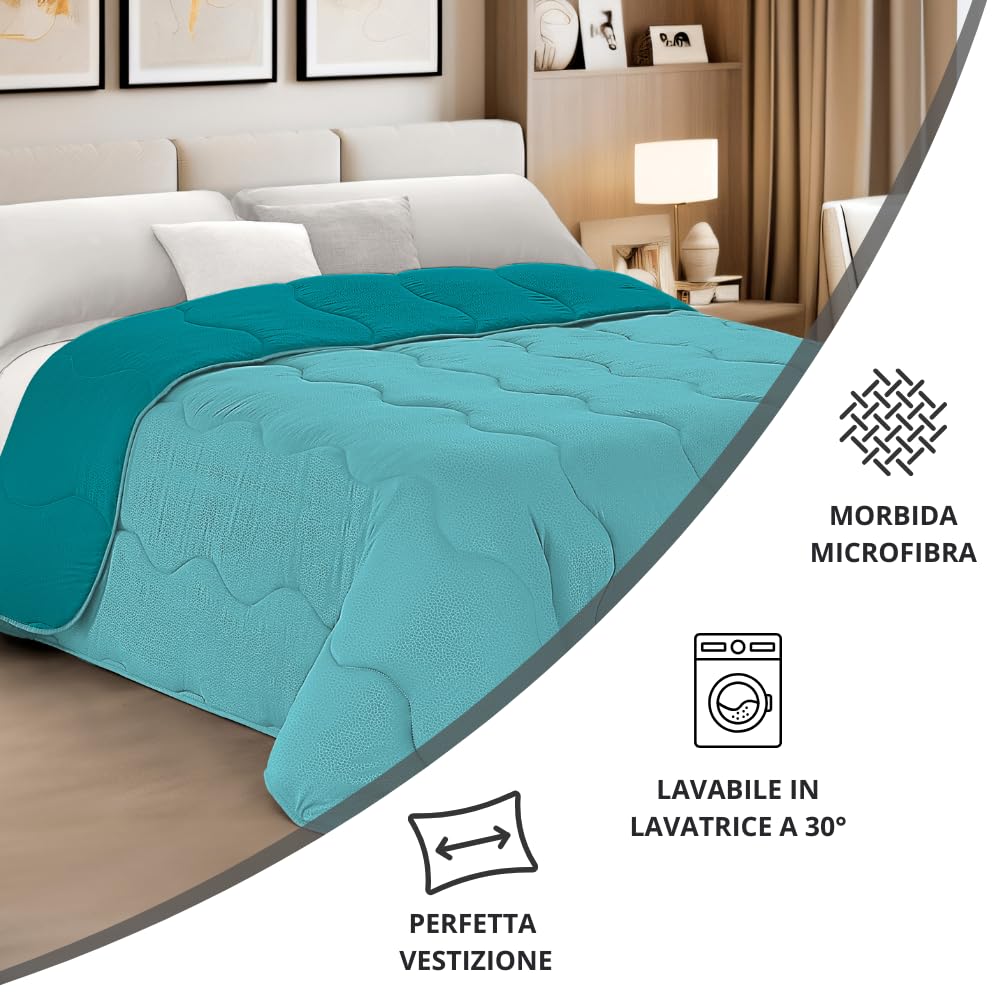 Trapunta Piumone Invernale Double-Face in Morbida Microfibra Imbottitura 300 gr/mq