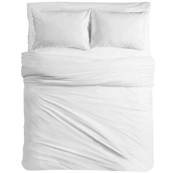 Completo Lenzuola Tinta Unita, Misto Cotone con Federe, Made in Italy