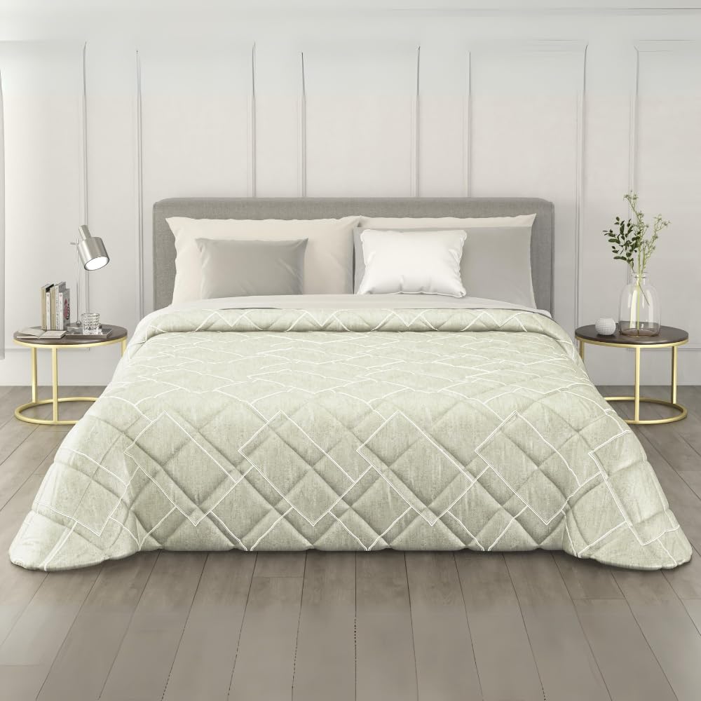 Trapunta Invernale in Raso Jacquard, Piumone Matrimoniale Invernale (300gr/mq)