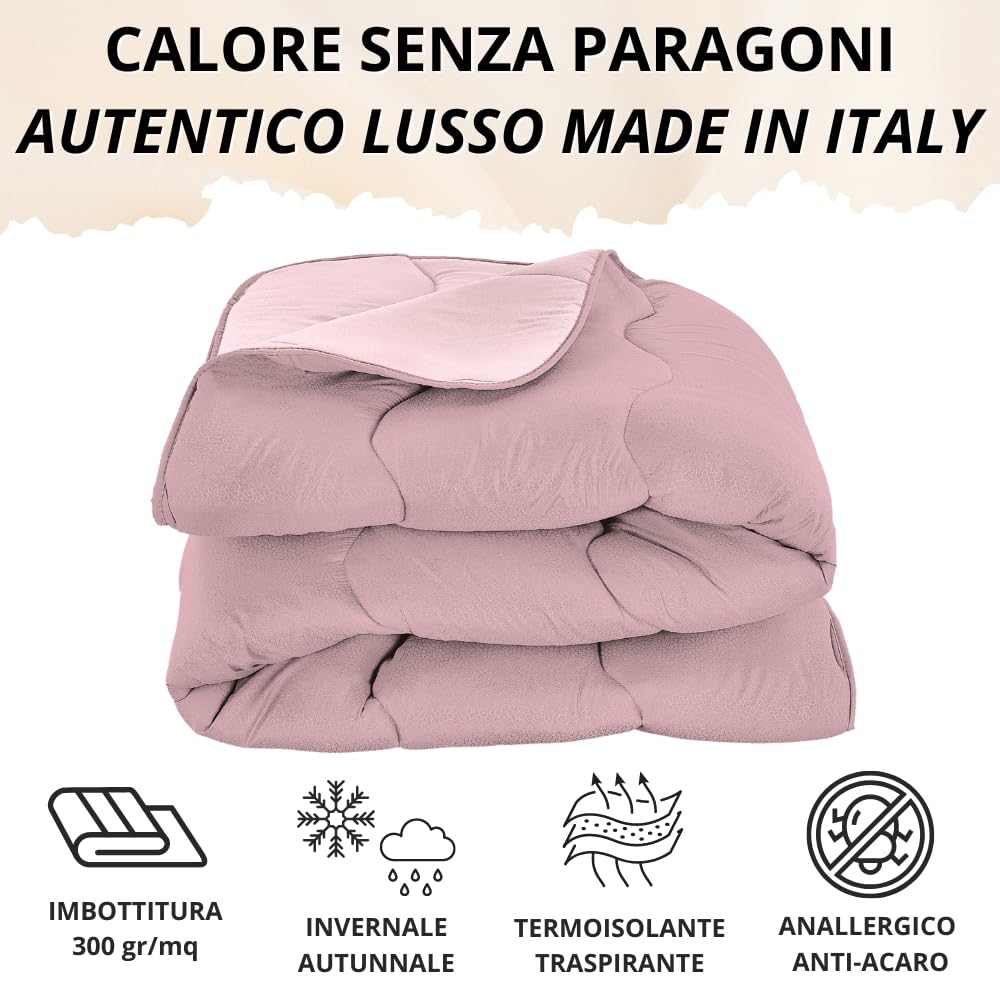 Trapunta Piumone Invernale Double-Face in Morbida Microfibra Imbottitura 300 gr/mq