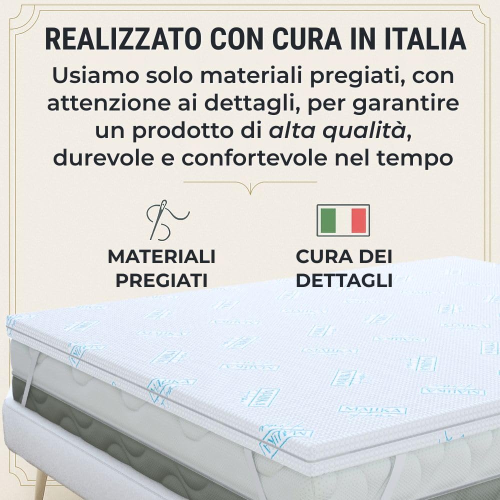 Topper Double-Face ICE Rinfrescante con un Lato Estivo ed un Lato Classico 4 Stagioni