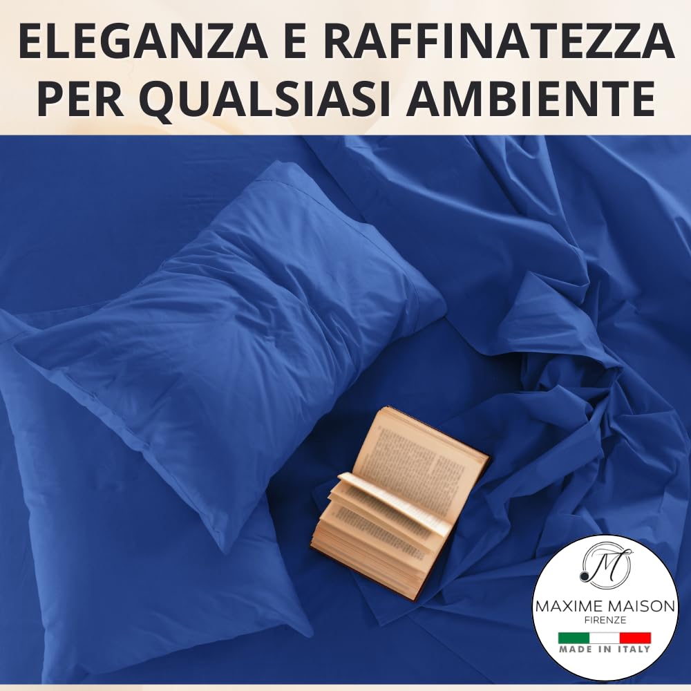 Federe Cuscino Letto, Misto Cotone, Tinta Unita (Misure 52x82cm), Chiusura a Busta, Fodera Cuscini, Copri Cuscino Letto, Federe Cuscini, Cotone