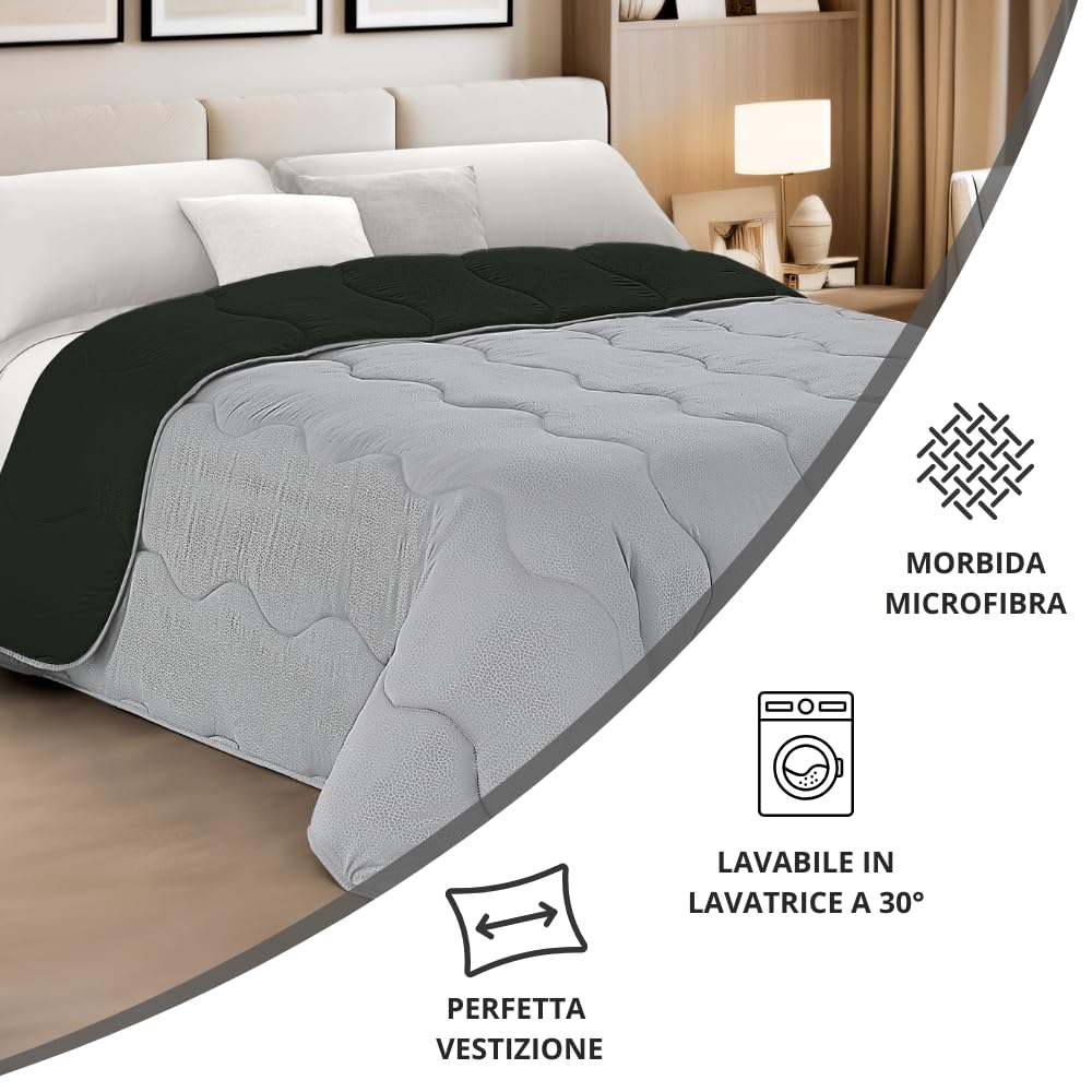 Trapunta Piumone Invernale Double-Face in Morbida Microfibra Imbottitura 300 gr/mq