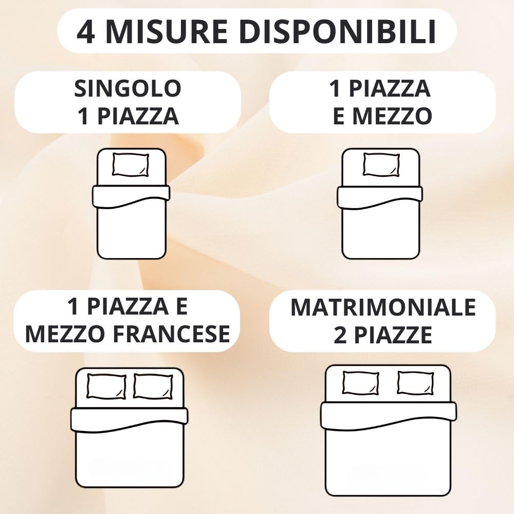 Set Completo Lenzuola in Microfibra, con Federe, Completo Letto, Made in Italy