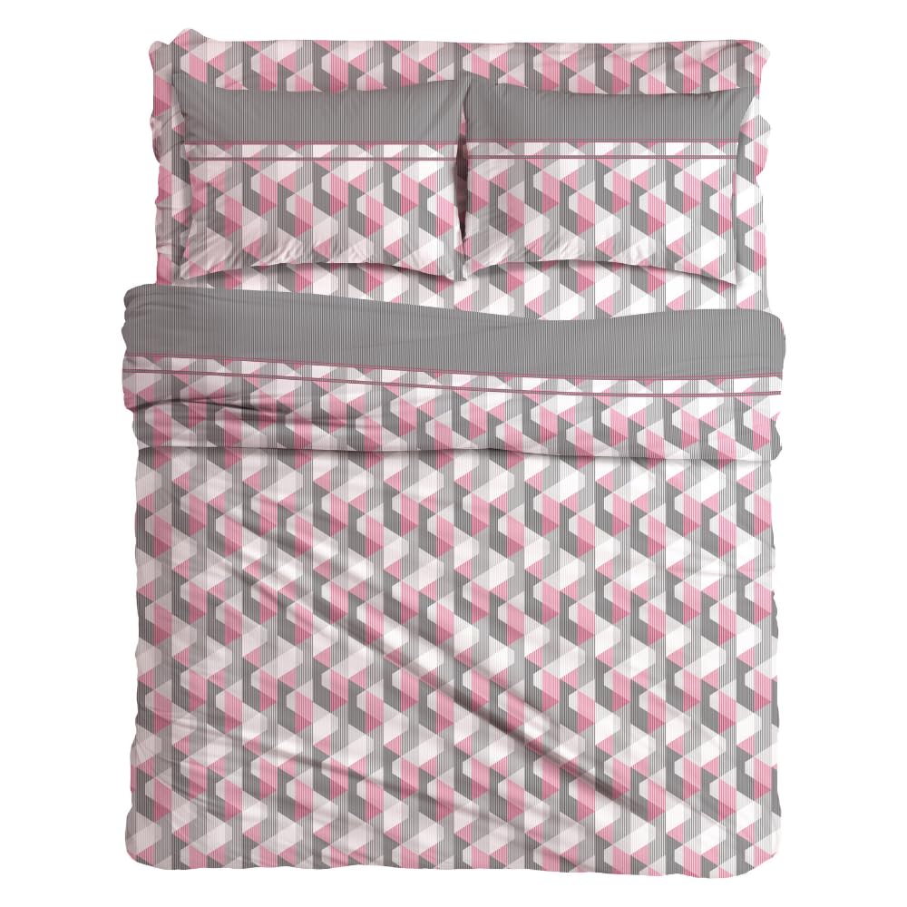MAXIME MAISON Firenze - Set Lenzuola Letto Singolo Cotone 100% Completo con Federe Cuscini Stampate, Made in Italy Anallergico e Antiacaro (Motivo Ambra)