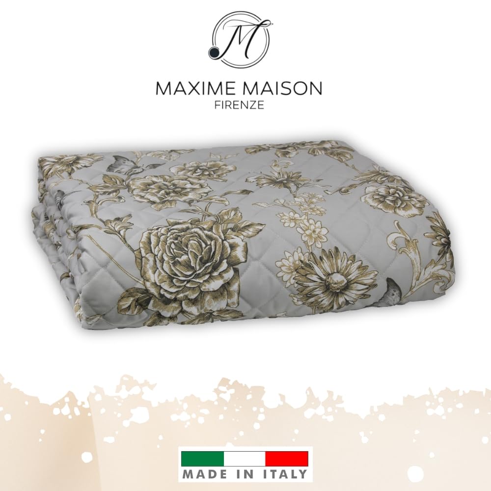 MAXIME MAISON - Copriletto Singolo Primaverile Estivo (100 gr/mq) Trapuntino Estivo Singolo, Trapunta Letto Singolo Leggera, Trapuntino Singolo Mezza Stagione in Raso di Cotone Satin, Made in Italy