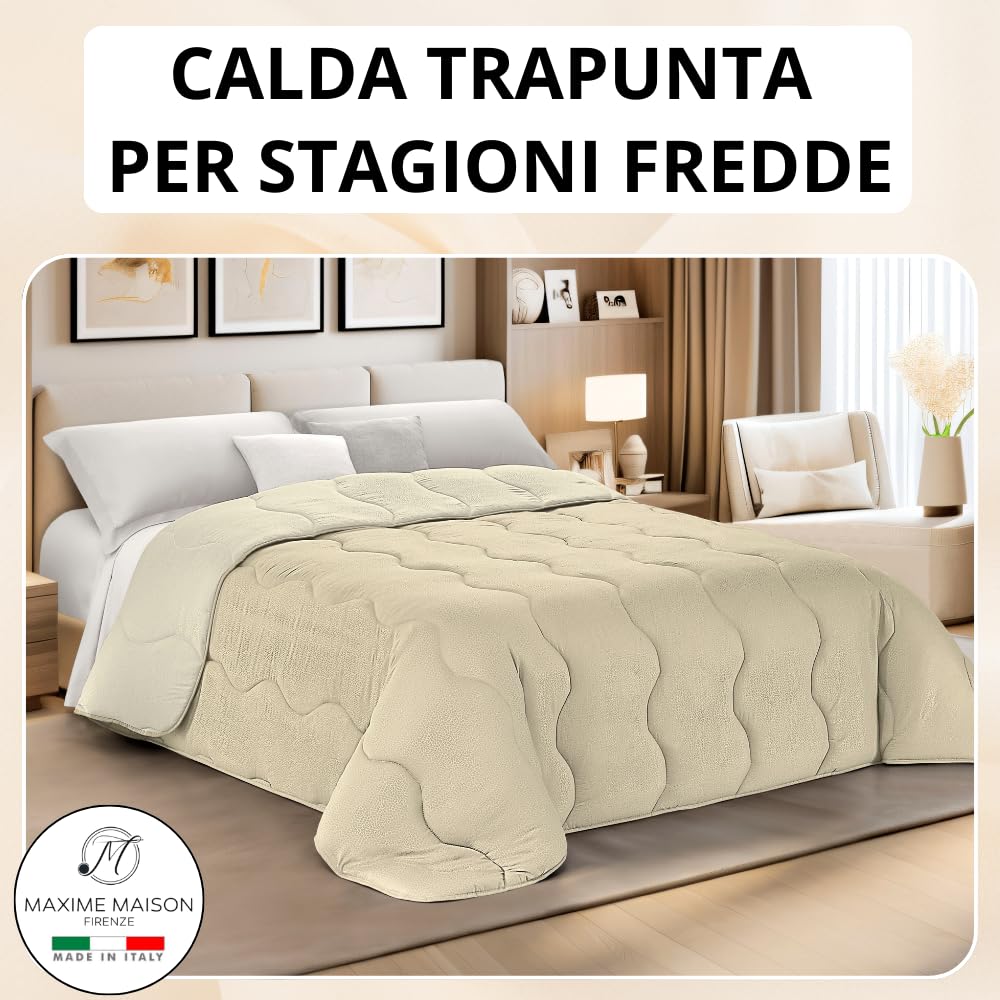 Trapunta Piumone Invernale Double-Face in Morbida Microfibra Imbottitura 300 gr/mq