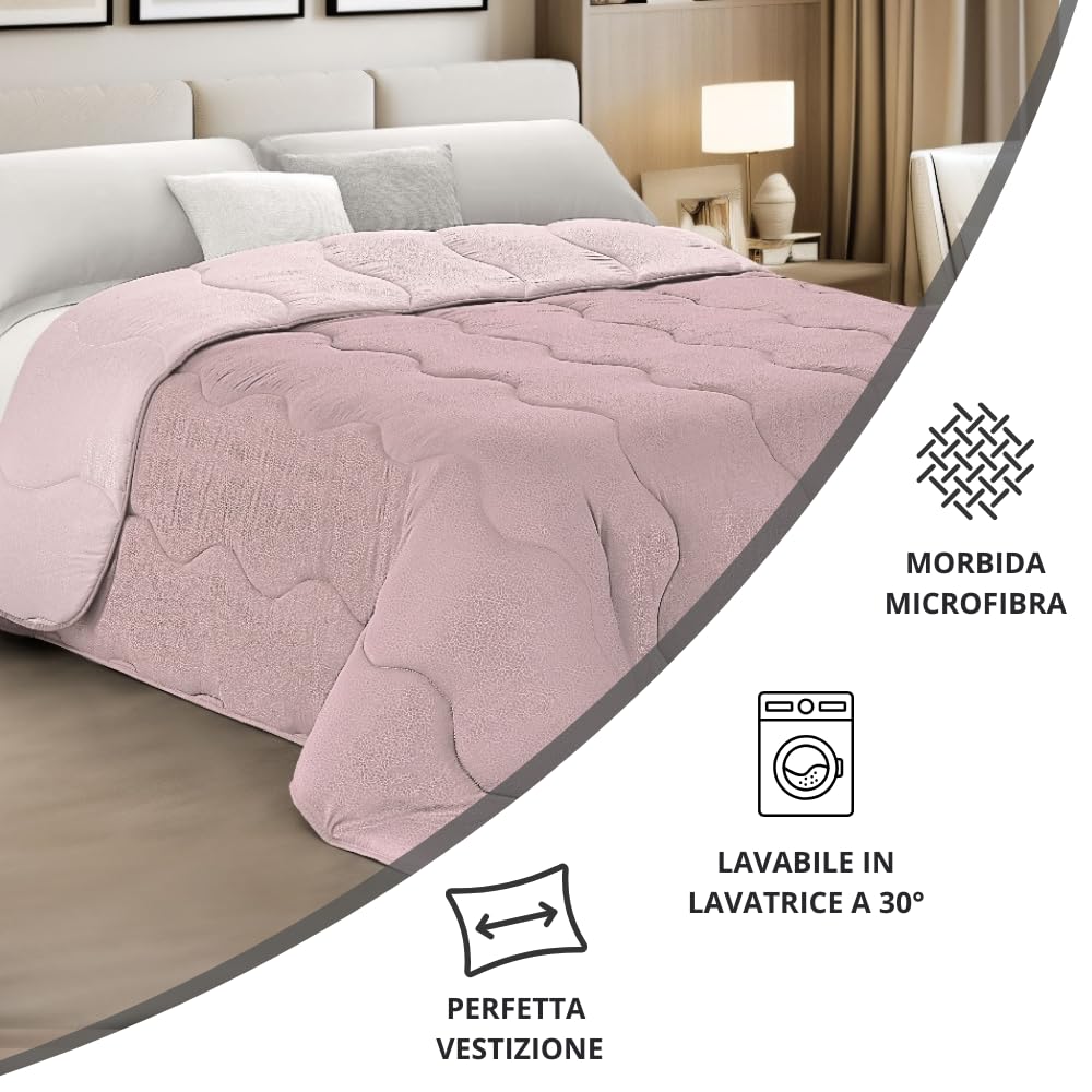 Trapunta Piumone Invernale Double-Face in Morbida Microfibra Imbottitura 300 gr/mq