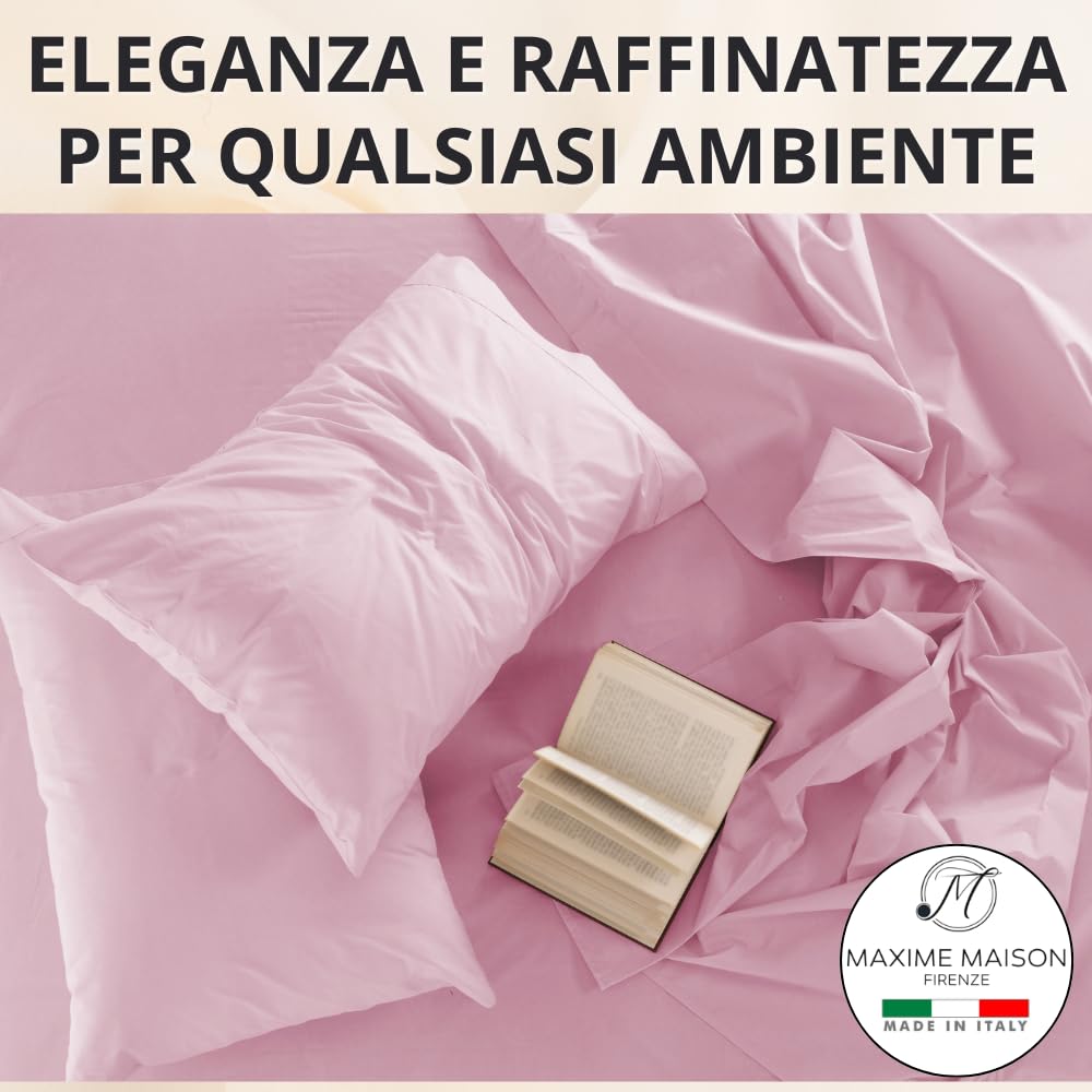 Federe Cuscino Letto, Misto Cotone, Tinta Unita (Misure 52x82cm), Chiusura a Busta, Fodera Cuscini, Copri Cuscino Letto, Federe Cuscini, Cotone
