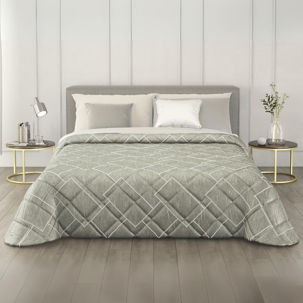 Trapunta Invernale in Raso Jacquard, Piumone Matrimoniale Invernale (300gr/mq)