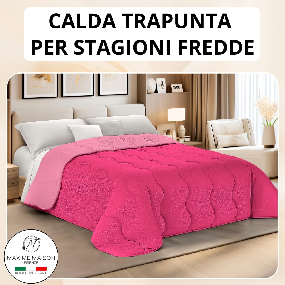 Trapunta Piumone Invernale Double-Face in Morbida Microfibra Imbottitura 300 gr/mq