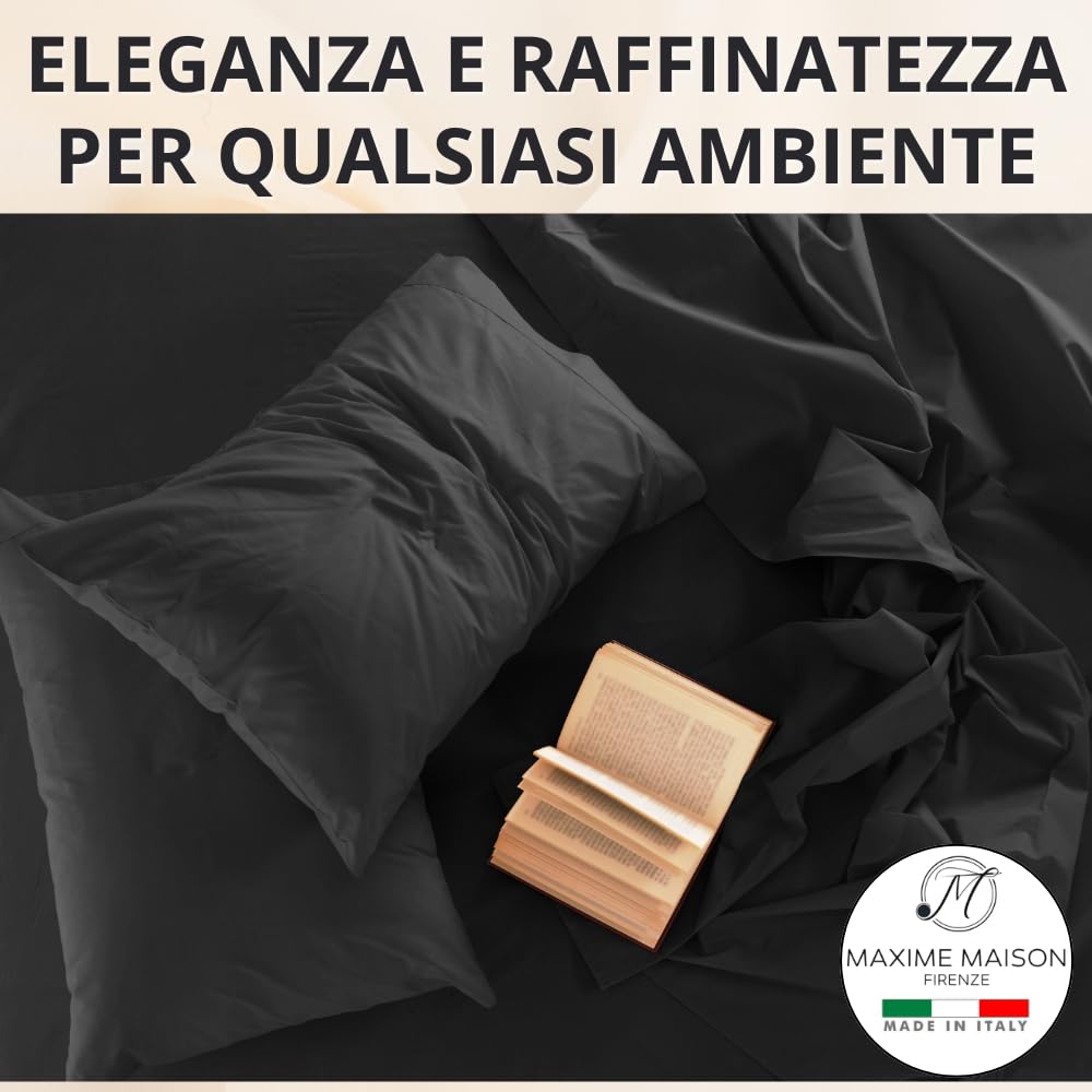 Federe Cuscino Letto, Misto Cotone, Tinta Unita (Misure 52x82cm), Chiusura a Busta, Fodera Cuscini, Copri Cuscino Letto, Federe Cuscini, Cotone