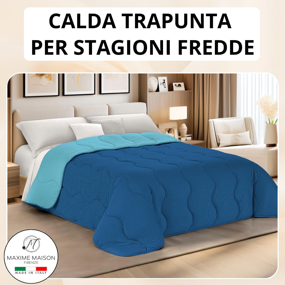Trapunta Piumone Invernale Double-Face in Morbida Microfibra Imbottitura 300 gr/mq