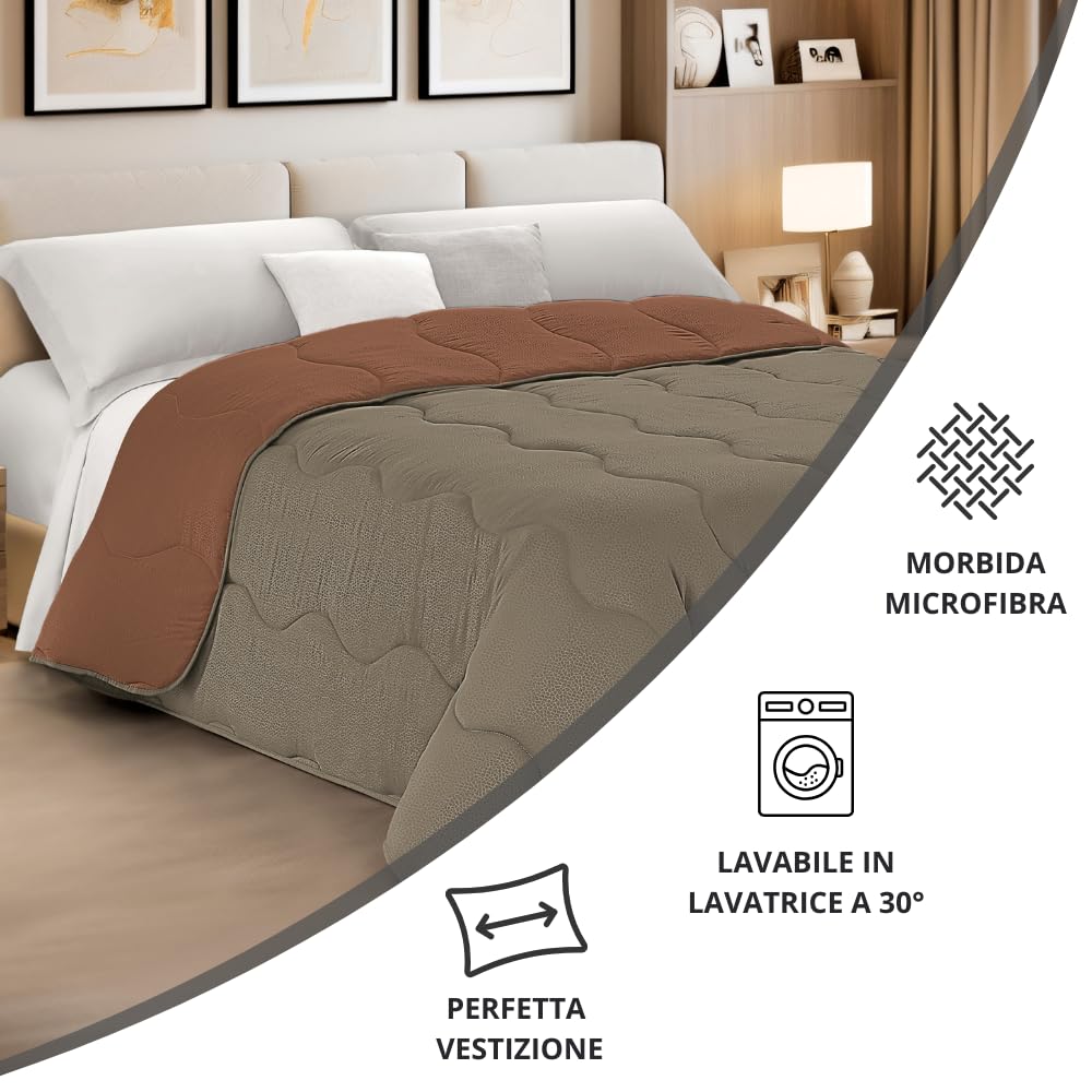 Trapunta Piumone Invernale Double-Face in Morbida Microfibra Imbottitura 300 gr/mq