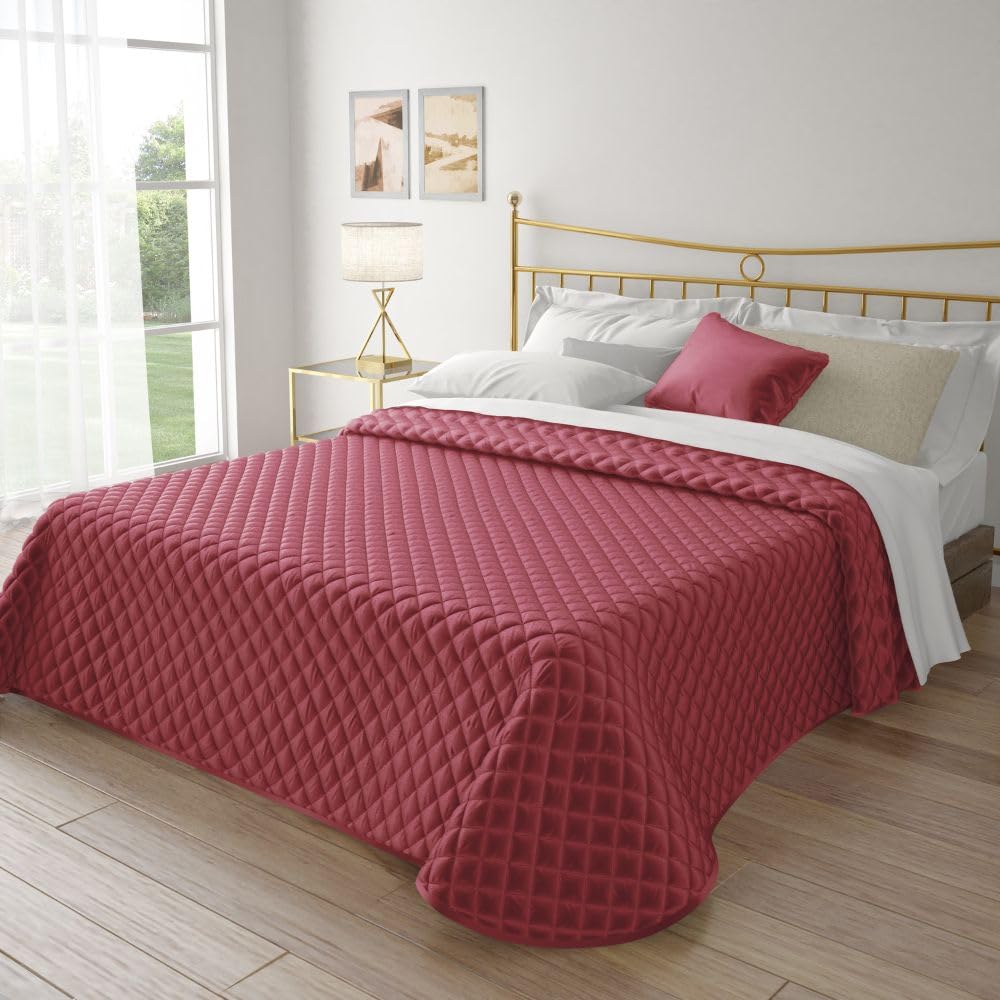 MAXIME MAISON - Trapunta Primaverile Autunnale Trapuntata in Morbido Velluto Elegante, Copriletto Leggero Made in Italy, Sensazione di Vero Lusso al Tatto