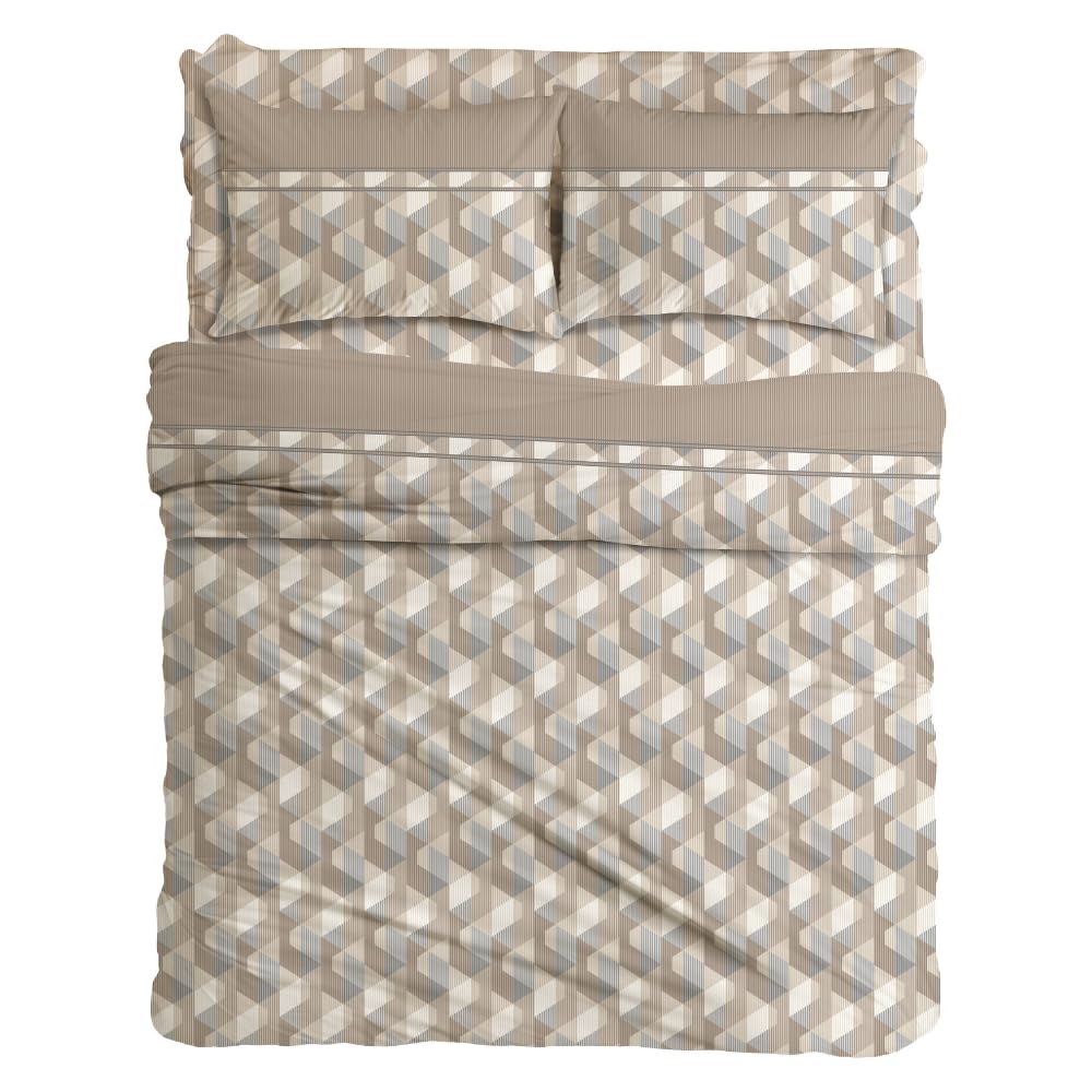 MAXIME MAISON Firenze - Set Lenzuola Letto Singolo Cotone 100% Completo con Federe Cuscini Stampate, Made in Italy Anallergico e Antiacaro (Motivo Ambra)