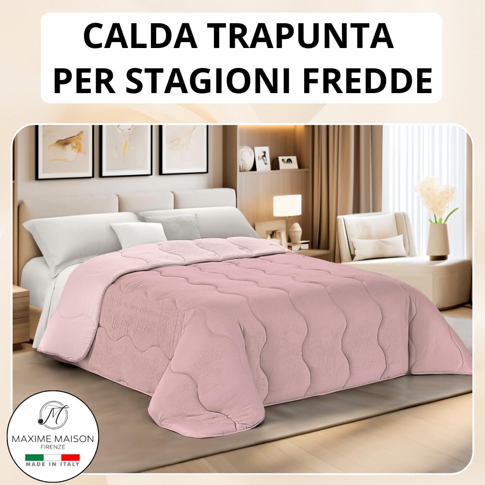 Trapunta Piumone Invernale Double-Face in Morbida Microfibra Imbottitura 300 gr/mq