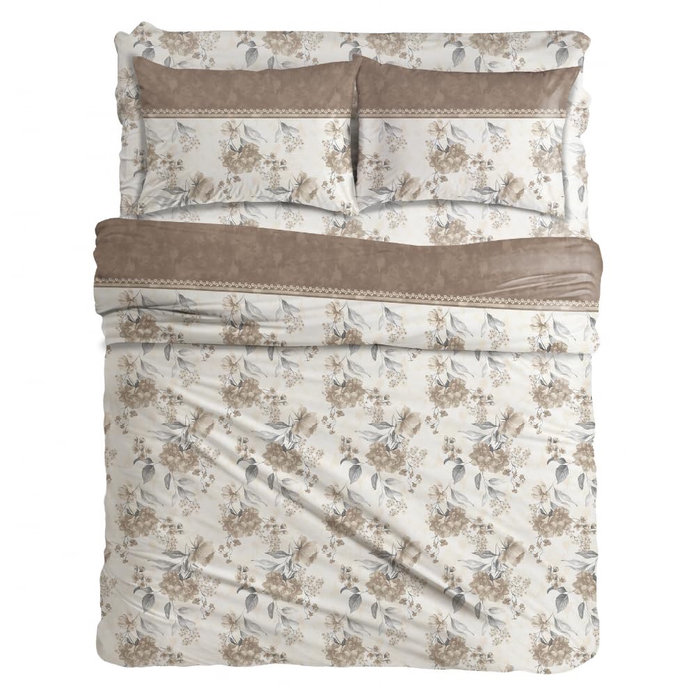 MAXIME MAISON Firenze - Set Lenzuola Letto Singolo Cotone 100% Completo con Federe Cuscini Stampate, Made in Italy Anallergico e Antiacaro (Motivo Ambra)