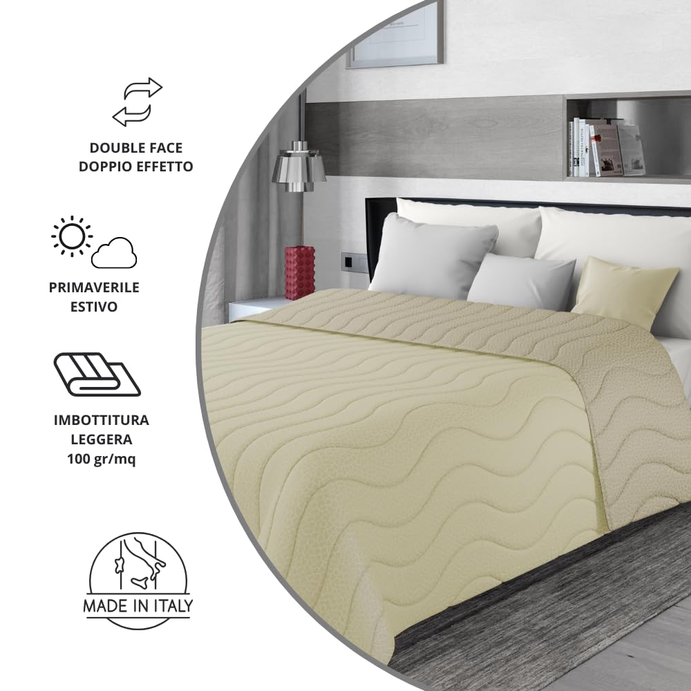 Trapuntino Mezza Stagione Double-Face in Morbida Microfibra Imbottitura 100 gr/mq