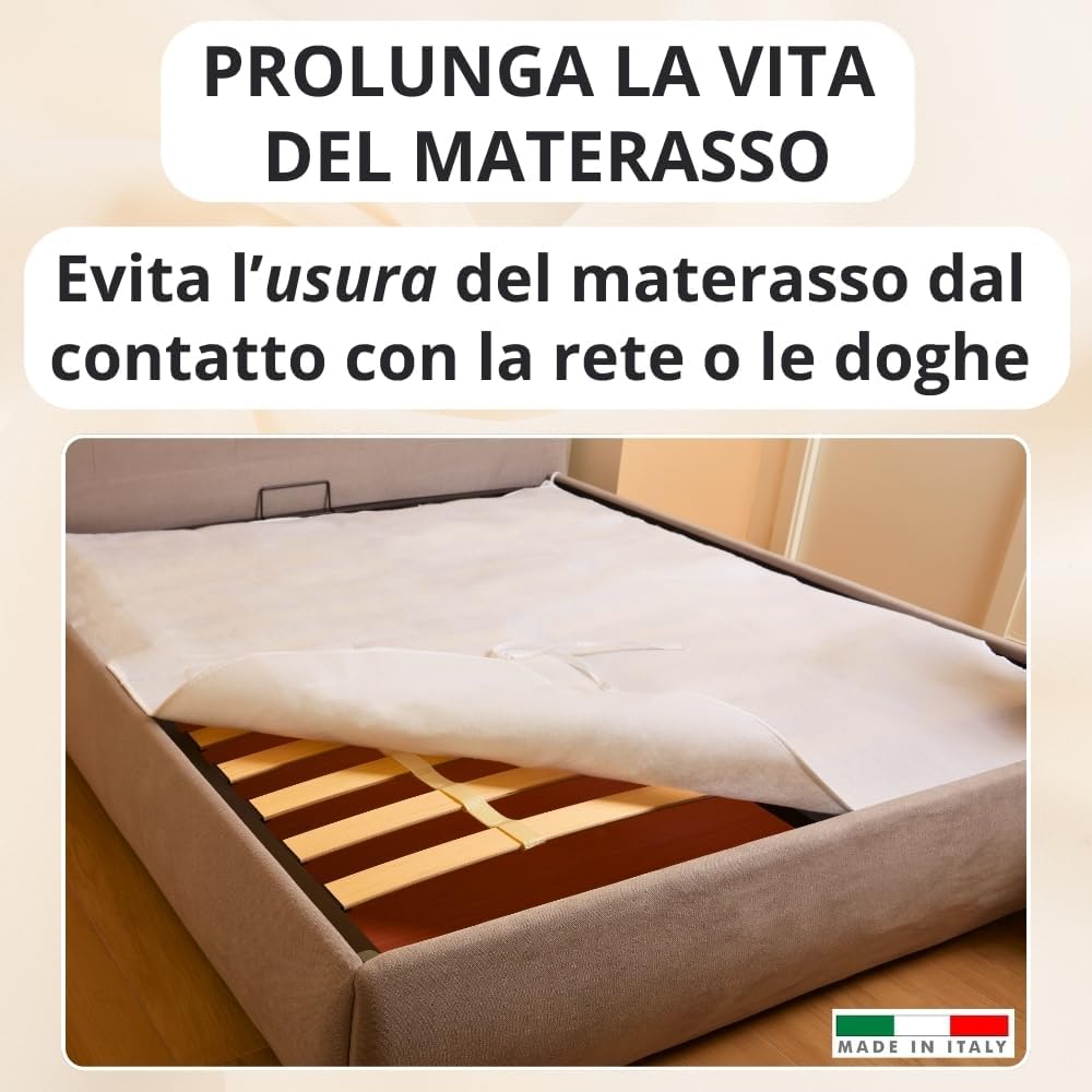 Coprirete Trapuntato con Imbottitura, Lacci agli Angoli, Anallergico e Antiacaro, Traspirante, Manifattura Made in Italy