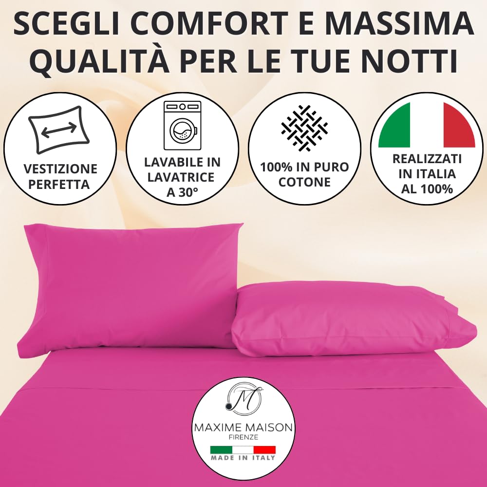 Federe Cuscino Letto, Misto Cotone, Tinta Unita (Misure 52x82cm), Chiusura a Busta, Fodera Cuscini, Copri Cuscino Letto, Federe Cuscini, Cotone