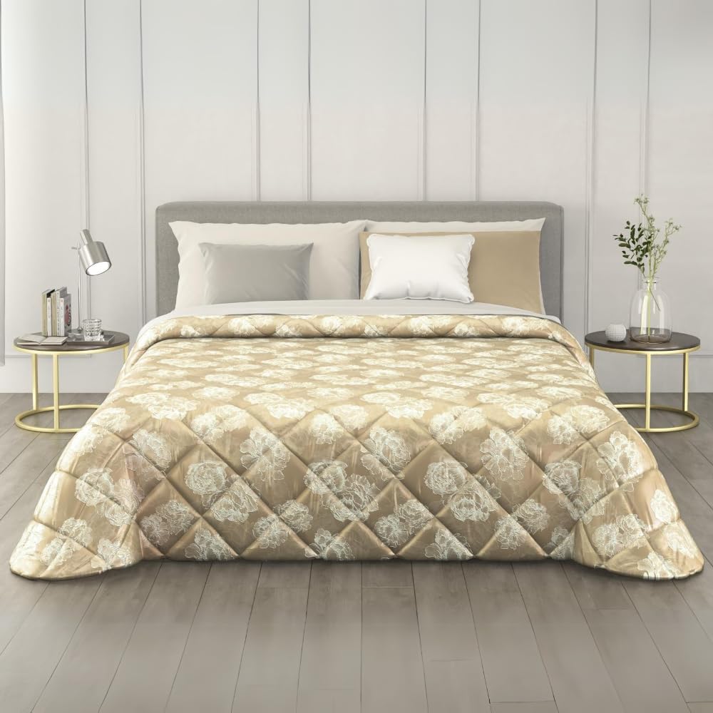 Trapunta Invernale in Raso Jacquard, Piumone Matrimoniale Invernale (300gr/mq)