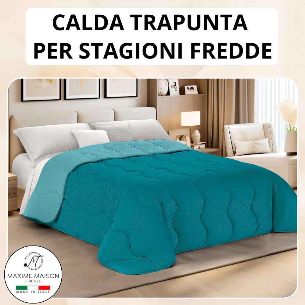 Trapunta Piumone Invernale Double-Face in Morbida Microfibra Imbottitura 300 gr/mq