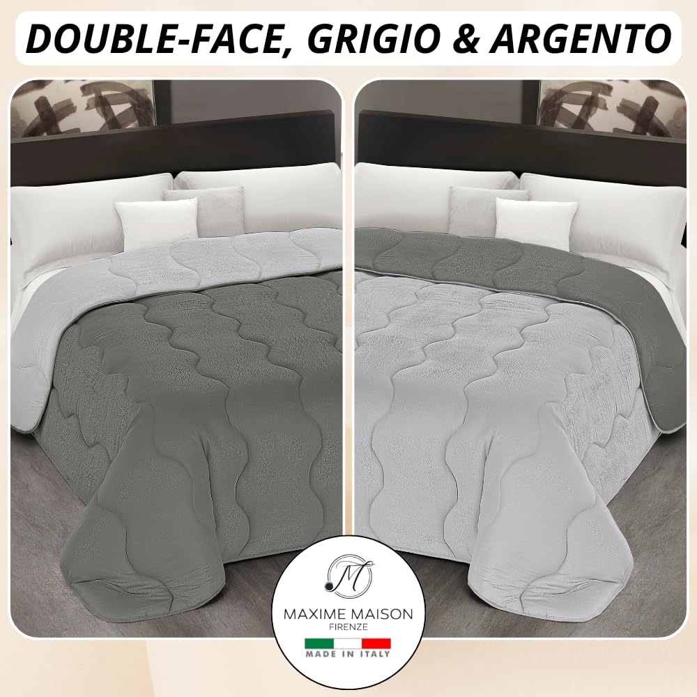 Trapunta Piumone Invernale Double-Face in Morbida Microfibra Imbottitura 300 gr/mq